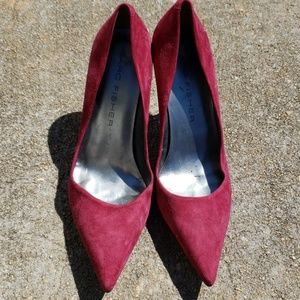 Fuschia Suede High Heel Pumps